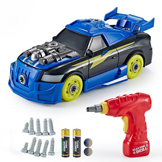 TG726 - Take Apart Turbo Racing Car Kit 27 Piece Set with Working Drill & Real Engine Sounds