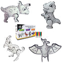 Colour Your Own Toy Set - Set Of 4 Colouring Toys With 2 Sets Of Colouring Pens For Kids