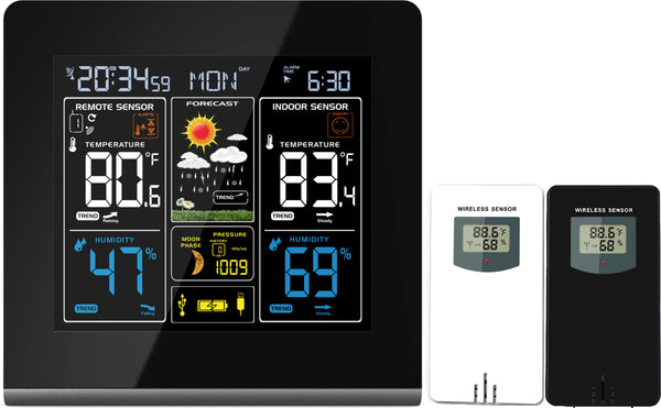 Think Gizmos TG672 Multi Function Weather Station With 2 Outdoor Temperature Sensors