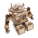 TG714 - 3D Wooden Puzzle - Musical Robot Building Kit with Working Music Box