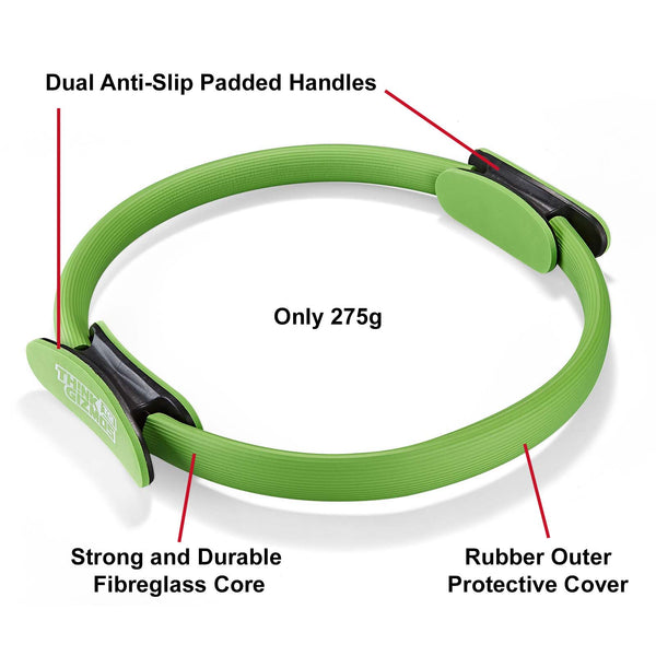 XN017 - Double Handled Pilates Ring Magic Fitness Circle - Resistance Exercise Equipment - Ideal for Yoga, Physical Therapy & Toning Muscles