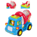 TG641 - Set Of 3 Friction Cars - Push & Go Cement Mixer Truck / Street Sweeper / Harvester Truck