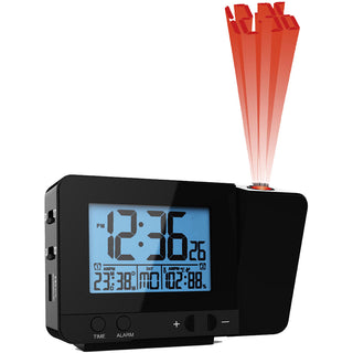 Buy black TG644 - Projection Clock With Rotating Projection & Dual Alarms