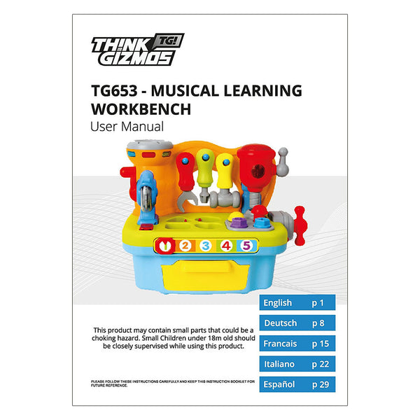 TG653 - Musical Learning Workbench With Lights, Sounds And Tools